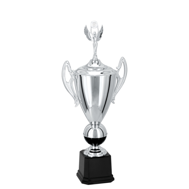 Imagem de TROFÉU GRANDE TAÇA EM POLÍMERO METALIZADO NA COR PRATA - 62 CM - 300543-PPT