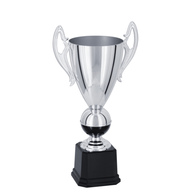 Imagem de TROFÉU GRANDE TAÇA ABERTA EM POLÍMERO METALIZADO NA COR PRATA - 52 CM - 300547-PPT