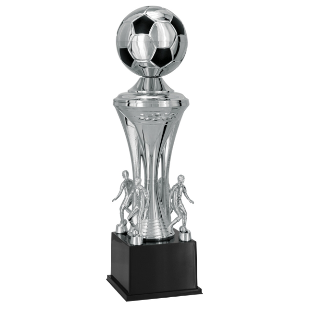 Imagem de TROFÉU MÉDIO PARA FUTEBOL EM POLÍMERO METALIZADO NA COR PRATA - 54 CM - 300590-PR