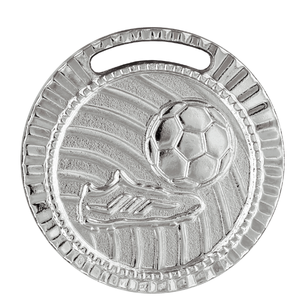 Imagem de MEDALHA PEQUENA PARA FUTEBOL METALIZADA NA COR PRATA - 35003-AZ-P