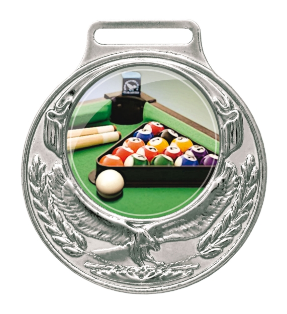 Imagem de MEDALHA PEQUENA METALIZADA NA COR PRATA DETALHE DE ÁGUIA - 39000-AZ-P