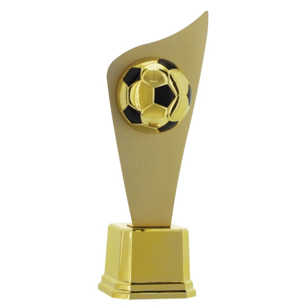 Imagem de TROFÉU EM POLÍMERO COM CHAPA DE METAL E ESTATUETA DE BOLA DE FUTEBOL - 38 CM - 401972-DPT