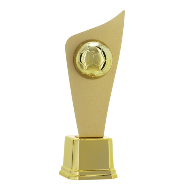 Imagem de TROFÉU EM POLÍMERO COM CHAPA DE METAL E ESTATUETA DE BOLA DE FUTEBOL - 32 CM - 401983-DOME