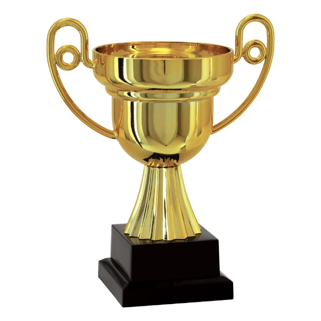 Imagem de TROFÉU TAÇA ABERTA PEQUENO EM POLÍMERO METALIZADO - 18 CM - 500213-DO