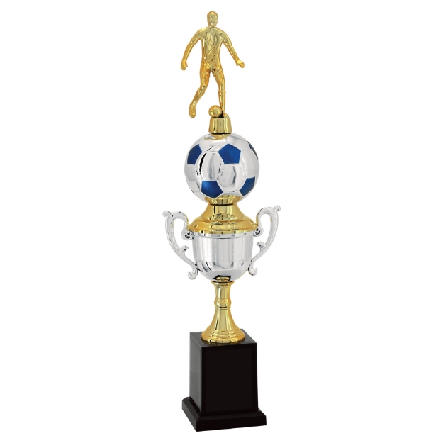 Imagem de TROFÉU PEQUENO PARA FUTEBOL EM POLÍMERO METALIZADO - 43 CM - 501221-AZE