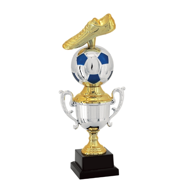 Imagem de TROFÉU PEQUENO PARA FUTEBOL EM POLÍMERO METALIZADO - 29 CM - 501223-AZE