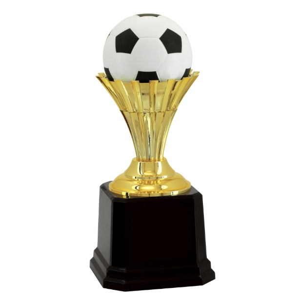 Imagem de TROFÉU PEQUENO PARA DESTAQUE FUTEBOL EM POLÍMERO METALIZADO - 23 CM - 501233-PT