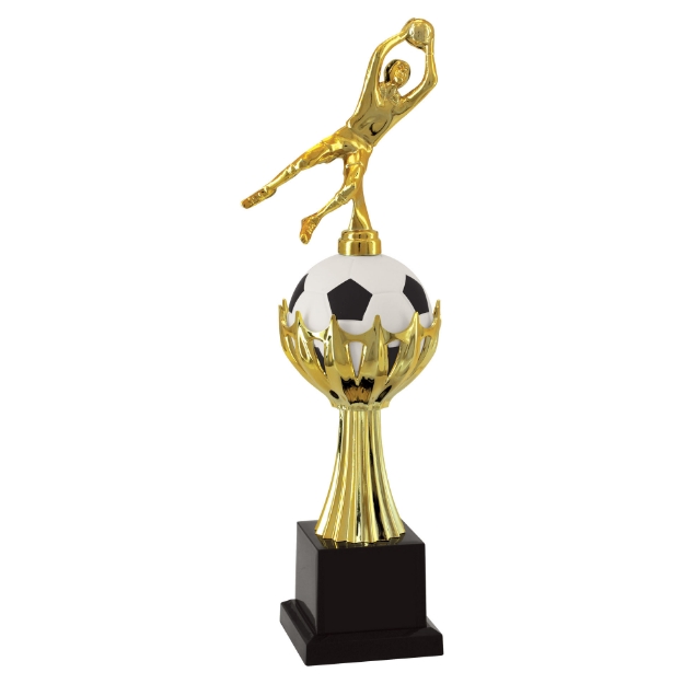 Imagem de TROFÉU PEQUENO PARA FUTEBOL EM POLÍMERO METALIZADO - 33 CM - 501332-PT