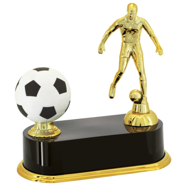 Imagem de TROFÉU PARA DESTAQUE FUTEBOL EM POLÍMERO METALIZADO - ARTILHEIRO-  23 CM - 501340-PT-FT