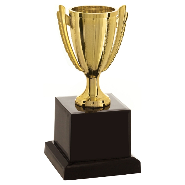 Imagem de TROFÉU TAÇA ABERTA PEQUENO EM POLÍMERO METALIZADO - 16 CM - 501586-DO