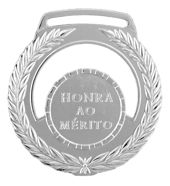 Imagem de MEDALHA DE HONRA AO MÉRITO METALIZADA NA COR PRATA - 51000-AZ-P