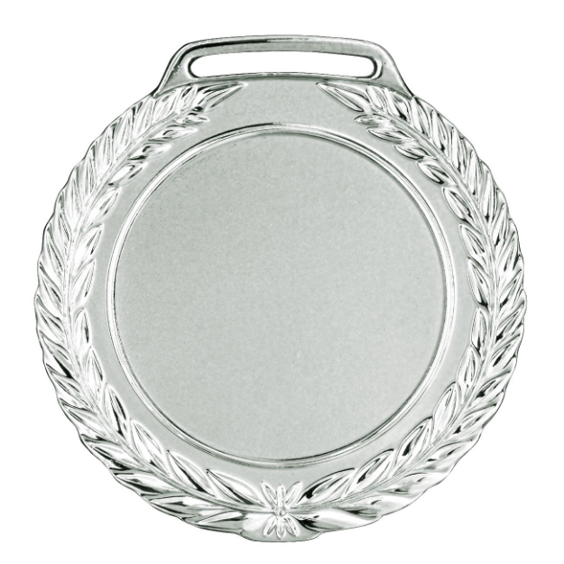 Imagem de MEDALHA GRANDE PERSONALIZÁVEL METALIZADA NA COR PRATA - 75002-AZ-P