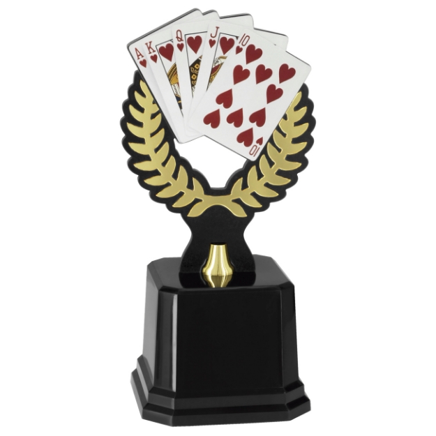 Imagem de TROFÉU PARA PREMIAÇÃO POKER / CARTAS COM PLACA DE MDF E ACRÍLICO - PLM-221-POKER