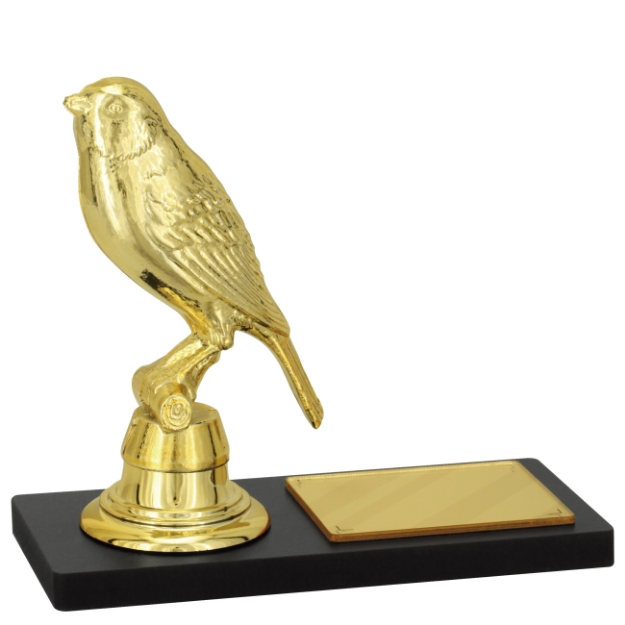 Imagem de TROFÉU PARA PREMIAÇÃO DE CANÁRIO COM BASE DE MDF 