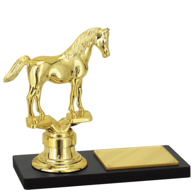 Imagem de TROFÉU PARA PREMIAÇÃO DE EXPOSIÇÃO CAVALO COM BASE DE MDF - PLM-240-DO-CV