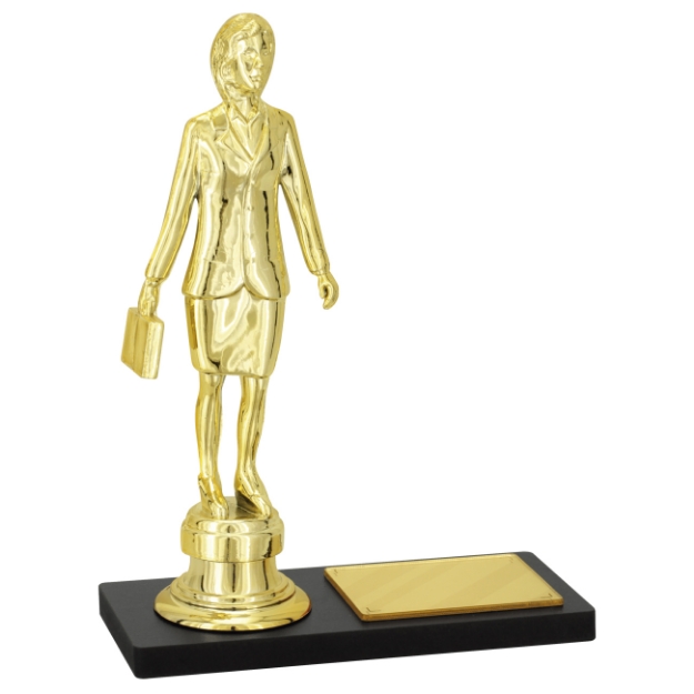 Imagem de TROFÉU PARA PREMIAÇÃO DE VENDEDORA / EXECUTIVA COM BASE DE MDF 