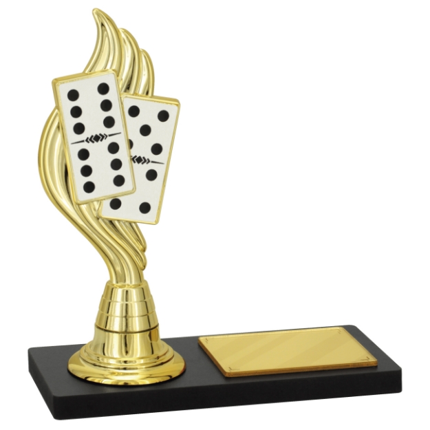 Imagem de TROFÉU PARA PREMIAÇÃO DE DOMINÓ COM BASE DE MDF 