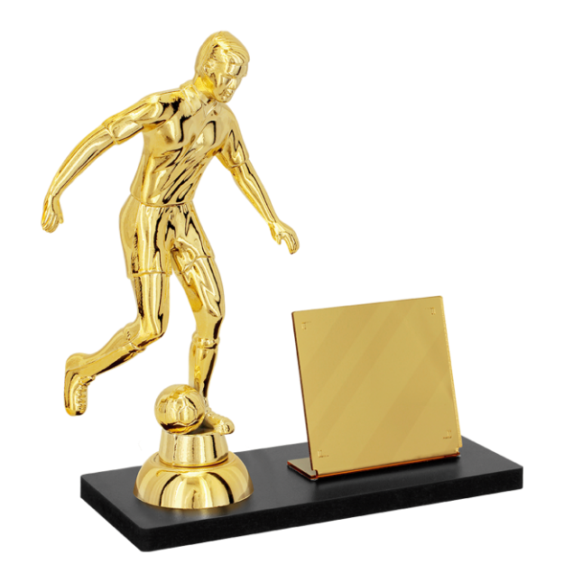 Imagem de ROFÉU PARA PREMIAÇÃO DE FUTEBOL COM BASE DE MDF E PLACA DE ACRÍLICO ESPELHADO - PLM-270-DO-FT