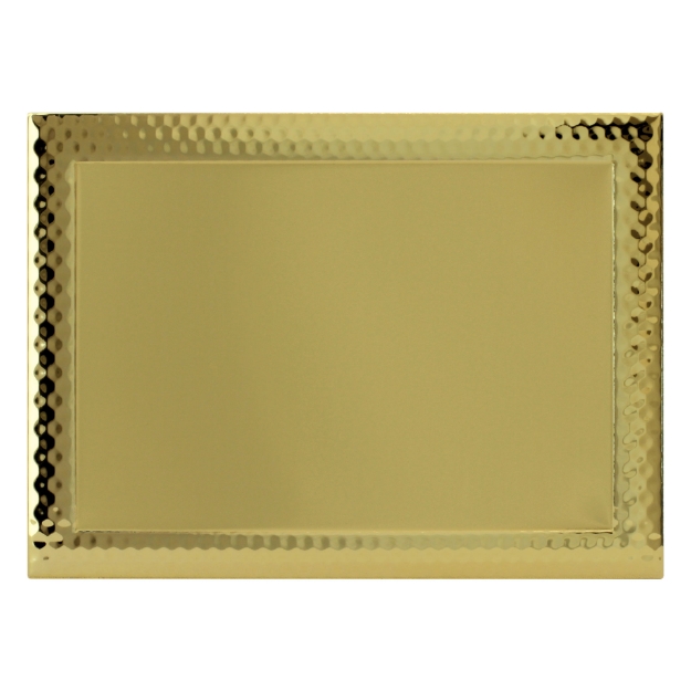 Imagem de PLACA DE HOMENAGEM DE ALUMÍNIO DOURADA COM BORDAS EM ALTO RELEVO - 18x13 CM - PL-DO-9418