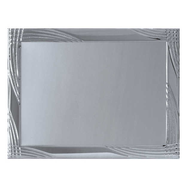 Imagem de PLACA DE HOMENAGEM DE ALUMÍNIO NA COR PRATA COM BORDAS EM ALTO RELEVO - 20X15 CM - PL-PR-120