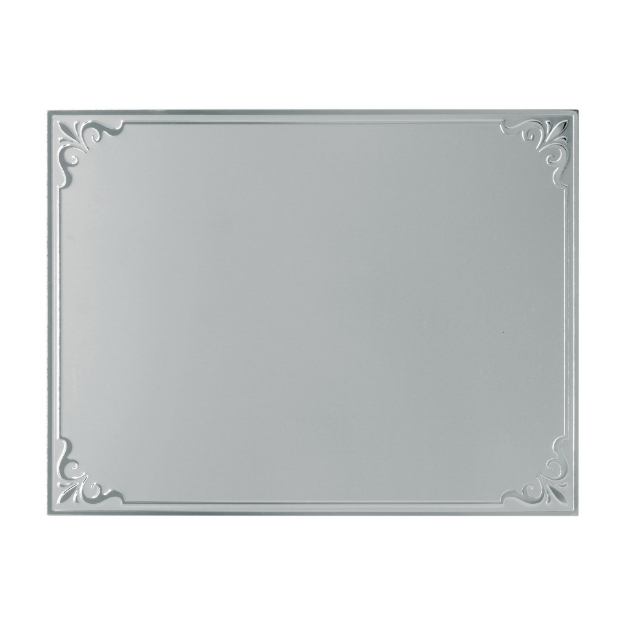 Imagem de PLACA DE HOMENAGEM DE ALUMÍNIO NA COR PRATA COM BORDAS EM ALTO RELEVO - 16X12 CM - PL-PR-9116