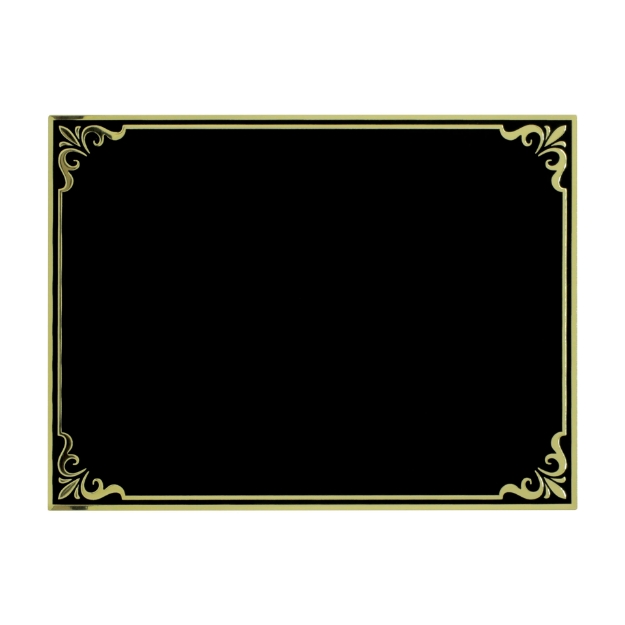 Imagem de PLACA DE HOMENAGEM DE ALUMÍNIO NA COR PRETA COM BORDAS EM ALTO RELEVO NA COR DOURADA - 16X12 CM - PL-PTDO-9116