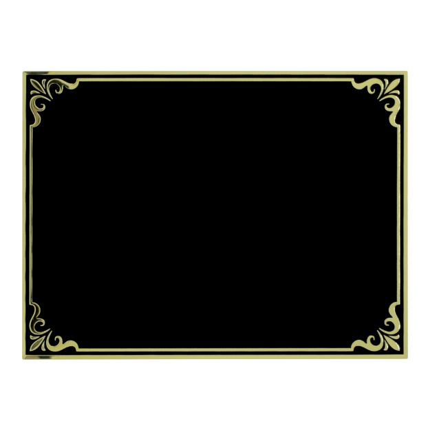 Imagem de PLACA DE HOMENAGEM DE ALUMÍNIO NA COR PRETA COM BORDAS EM ALTO RELEVO NA COR DOURADA - 18X13 CM - PL-PTDO-9118