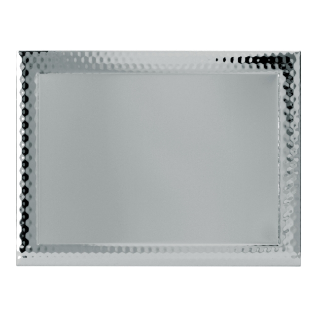 Imagem de PLACA DE HOMENAGEM DE ALUMÍNIO NA COR PRATA COM BORDAS EM ALTO RELEVO - 20X15 CM - PL-PR-9420