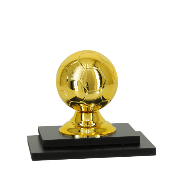 Imagem de TROFÉU PARA PREMIAÇÃO DE FUTEBOL COM ESTATUETA DE BOLA E BASE DE MDF