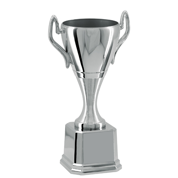 Imagem de TROFÉU MÉDIO TAÇA ABERTA EM POLÍMERO METALIZADO NA COR PRATA - 40 CM - 401635-PR