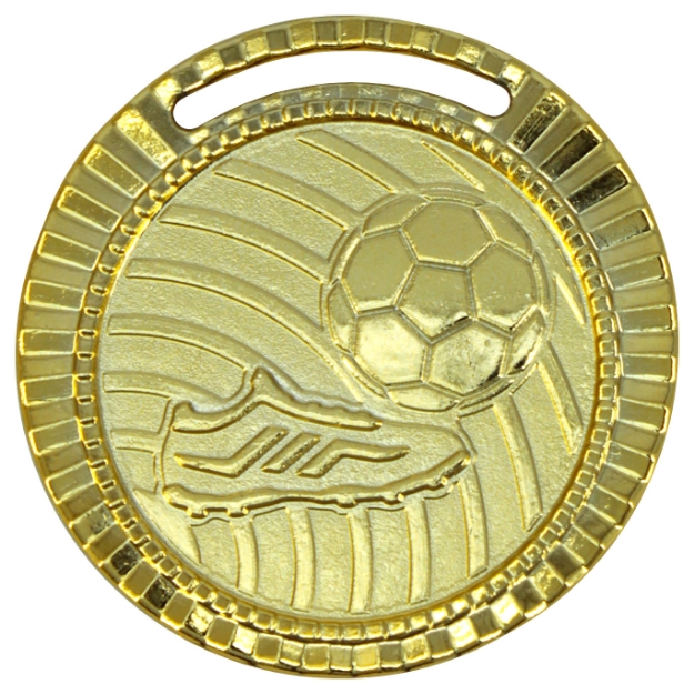 Imagem de MEDALHA PARA FUTEBOL METALIZADA NA COR DOURADA - 55004-AZ-D