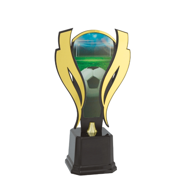 Imagem de TROFÉU COM PLACA DE  MDF PERSONALIZÁVEL E INSERTOS DE ACRÍLICO ESPELHADO