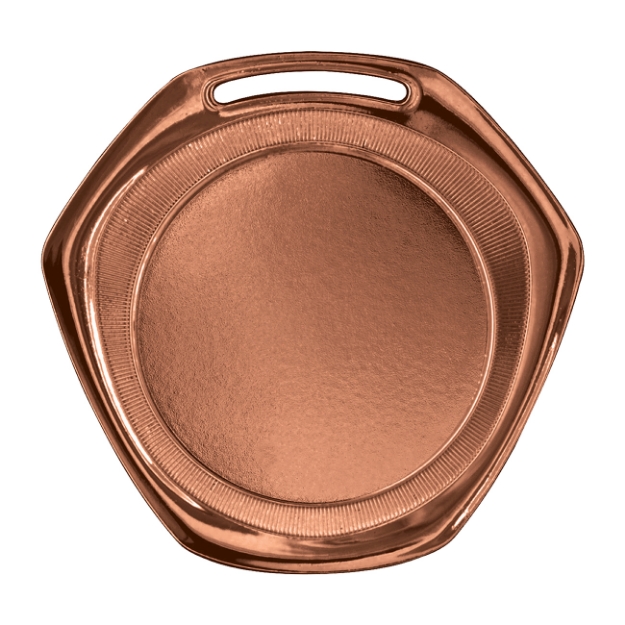 Imagem de MEDALHA GRANDE HEXAGONAL METALIZADA NA COR BRONZE - 75003-AZ-BN