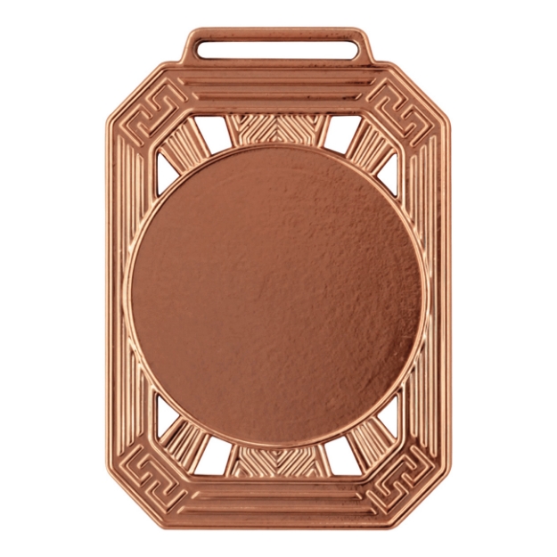 Imagem de MEDALHA GRANDE RETANGULAR METALIZADA NA COR BRONZE - 80600-AZ-BN