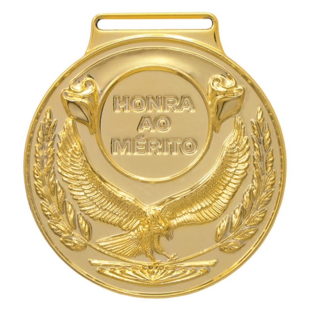 Imagem de MEDALHA METALIZADA NA COR DOURADA E DETALHE DE ÁGUIA - 59000-AZ-D