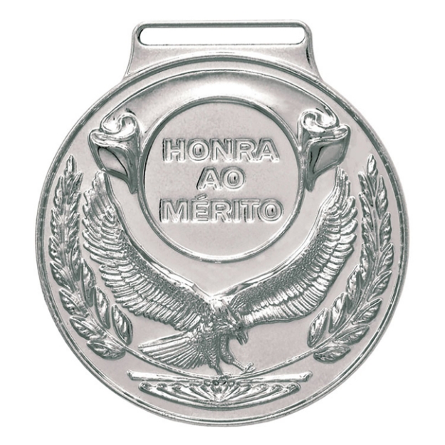 Imagem de MEDALHA METALIZADA NA COR PRATA E DETALHE DE ÁGUIA - 59000-AZ-P