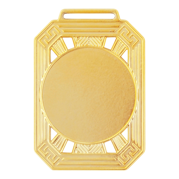 Imagem de MEDALHA GRANDE RETANGULAR METALIZADA NA COR DOURADA - 80600-AZ-D