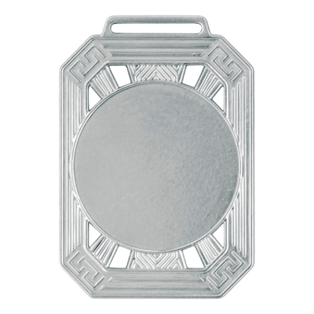 Imagem de MEDALHA GRANDE RETANGULAR METALIZADA NA COR PRATA - 80600-AZ-P
