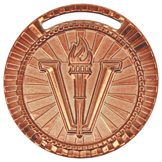 Imagem de MEDALHA TOCHA OLÍMPICA METALIZADA NA COR BRONZE - 55003-AZ-BN