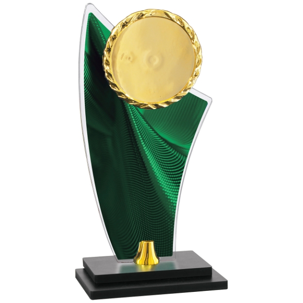 Imagem de TROFÉU COM BASE DE MDF E PLACA DE ACRÍLICO COM RAMO PERSONALIZÁVEL - PLM-862-VR
