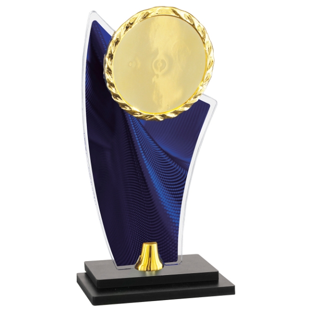 Imagem de TROFÉU COM BASE DE MDF E PLACA DE ACRÍLICO COM RAMO PERSONALIZÁVEL - PLM-863-AZ