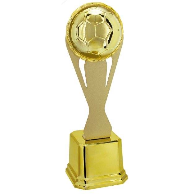 Imagem de TROFÉU EM POLÍMERO COM CHAPA DE METAL E ESTATUETA DE BOLA DE FUTEBOL - 39 CM - 402736-DOME