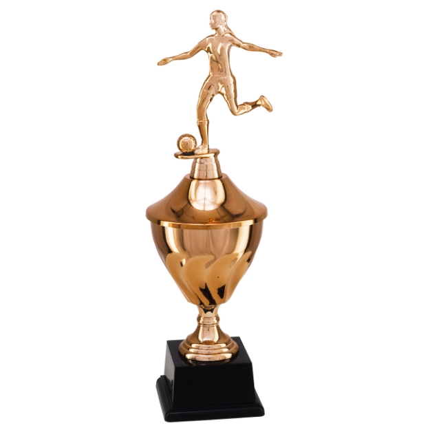 Imagem de TROFÉU PEQUENO COM COPA EM  POLIMERO METALIZADO -  30 CM - 504163-BZN