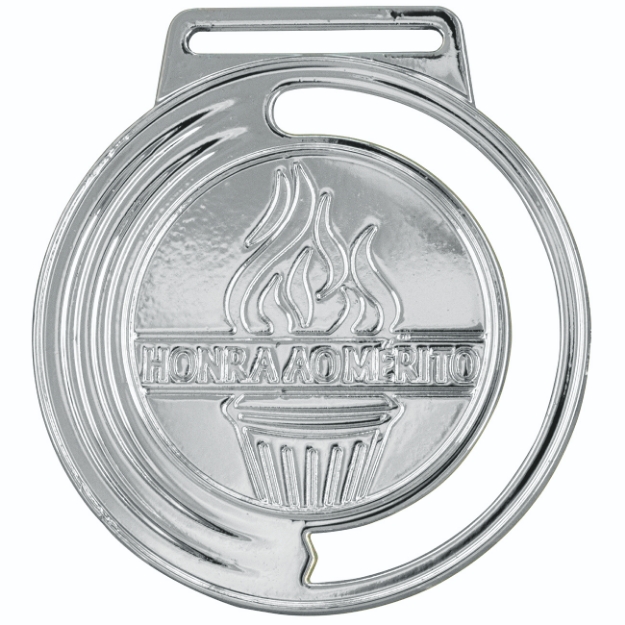 Imagem de  MEDALHA HONRA AO MÉRITO METALIZADA NA COR PRATA - 60007-AZ-P